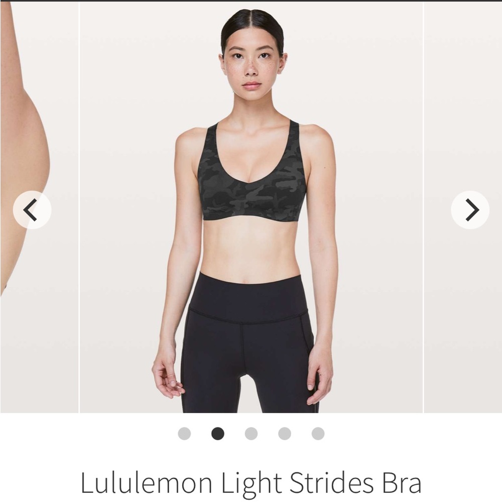 Lululemon light strides bra 6 black camo